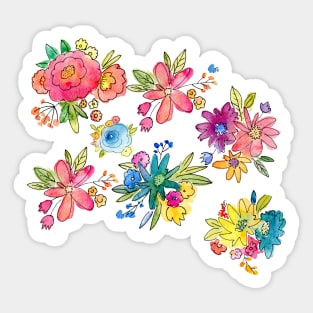 Water Color Florals Sticker